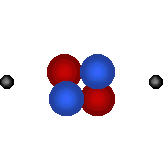 Helium atom depiction